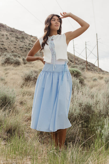 THE HALLIE RUFFLED GINGHAM SKIRT