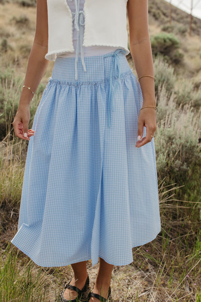 THE HALLIE RUFFLED GINGHAM SKIRT