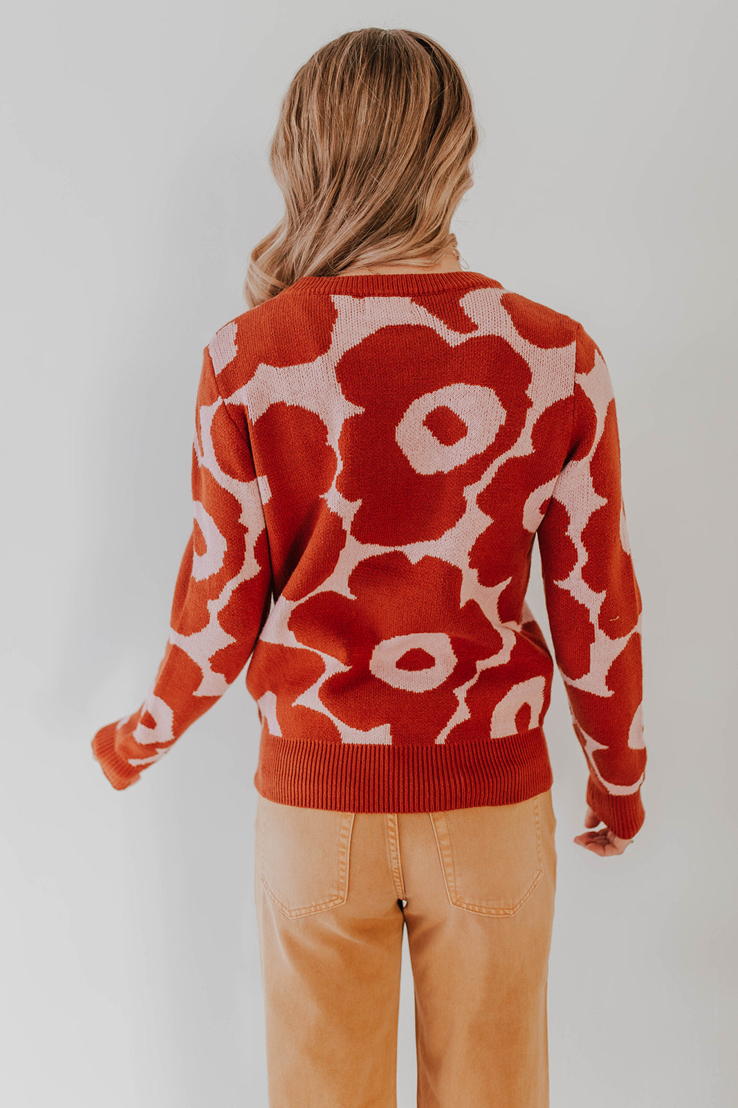 THE GIANA FLORAL SWEATER IN RUST