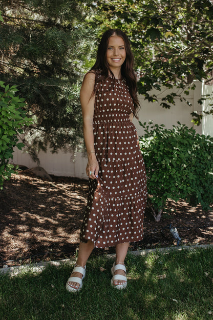 THE ERIN CHOCOLATE DOT DRESS