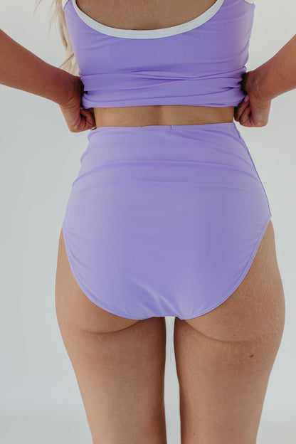 HIGH WAIST SWIM BOTTOMS IN LAVENDER BY PINK DESERT