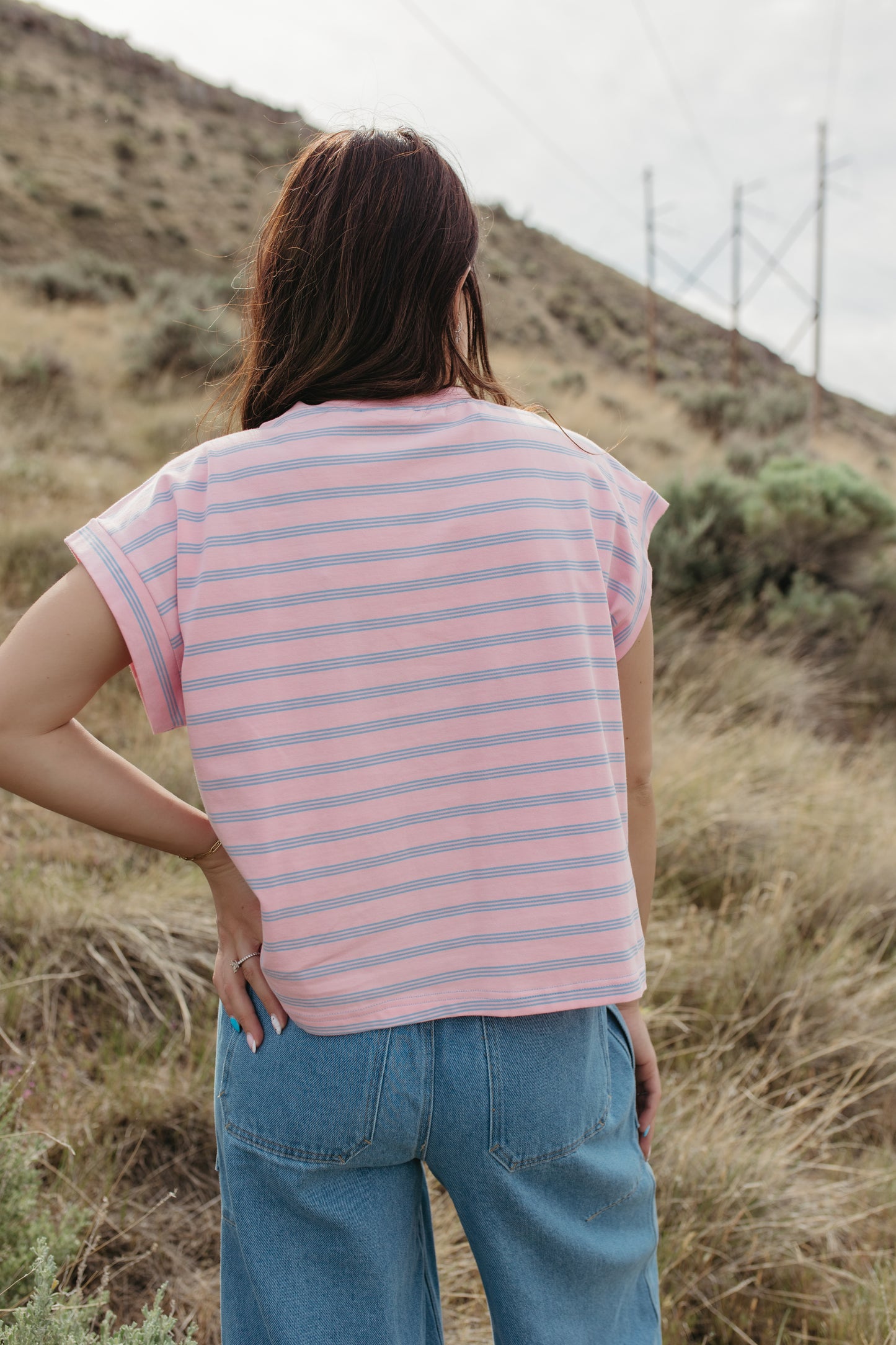 THE BELLA STRIPED CAP SLEEVE TOP