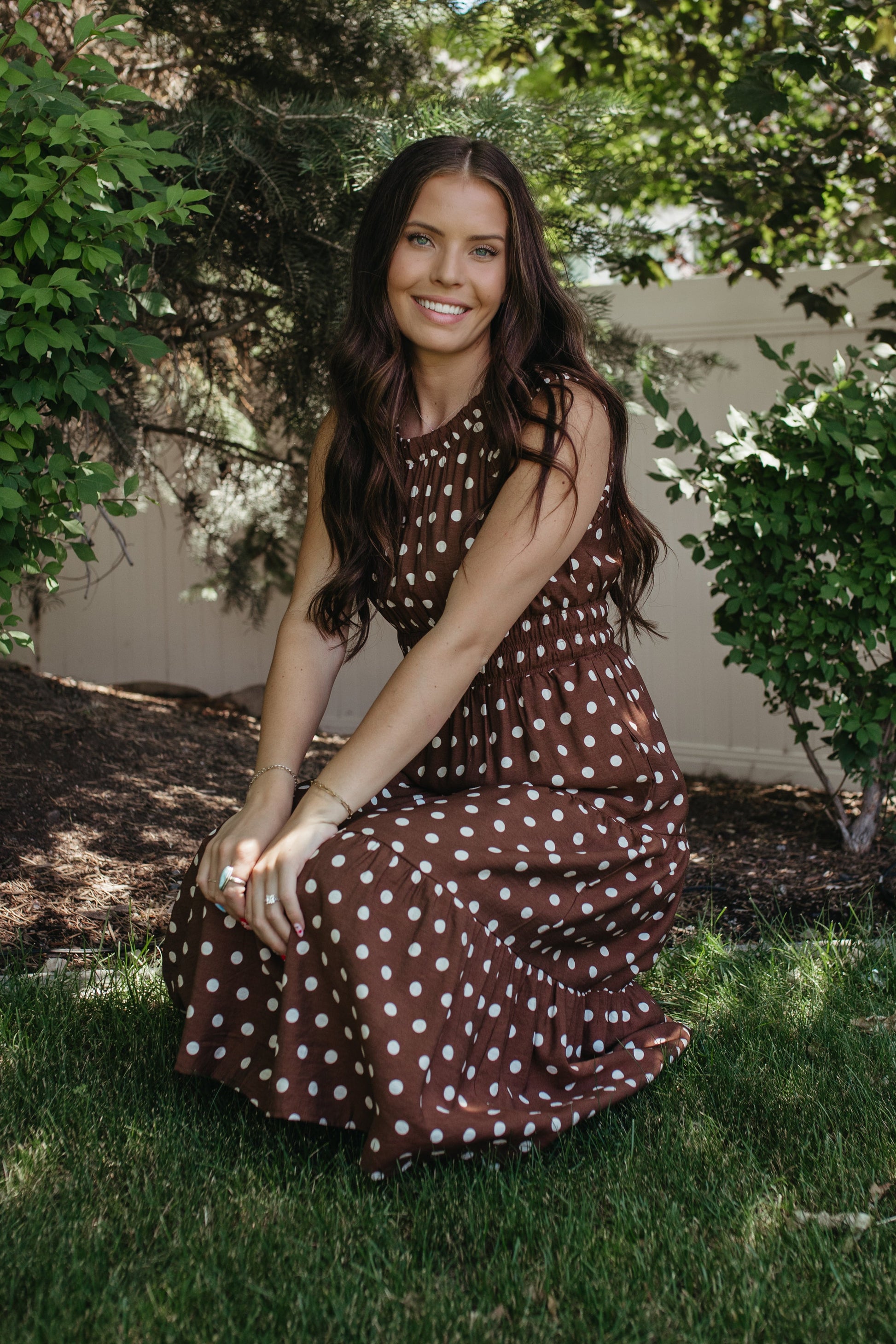 THE ERIN CHOCOLATE DOT DRESS – Pink Desert