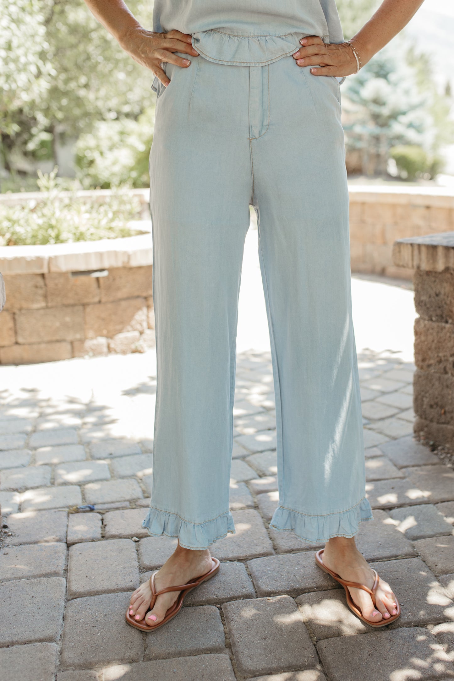 THE MILLA EMBROIDERED FLORAL DENIM SET