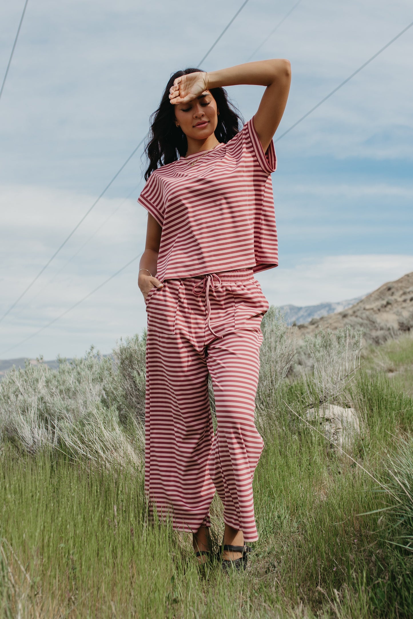 THE TAYLEE STRIPED RIBBED SET