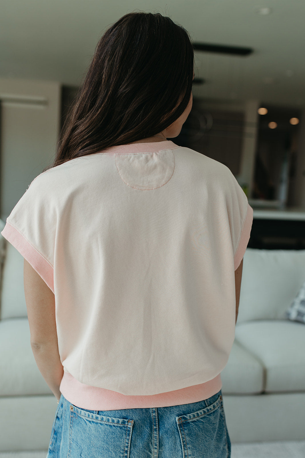 THE MAREN BLUSH AMERICANA LACE TOP