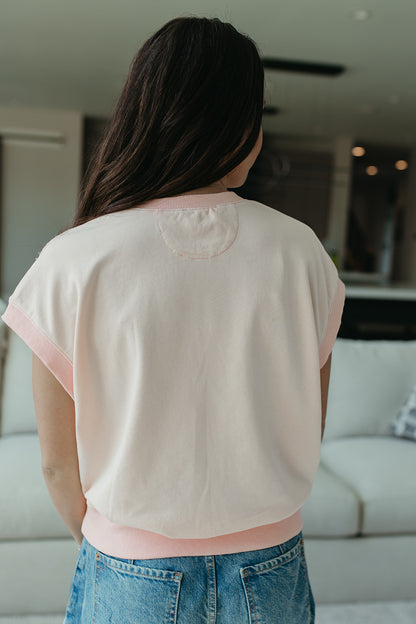 THE MAREN BLUSH AMERICANA LACE TOP