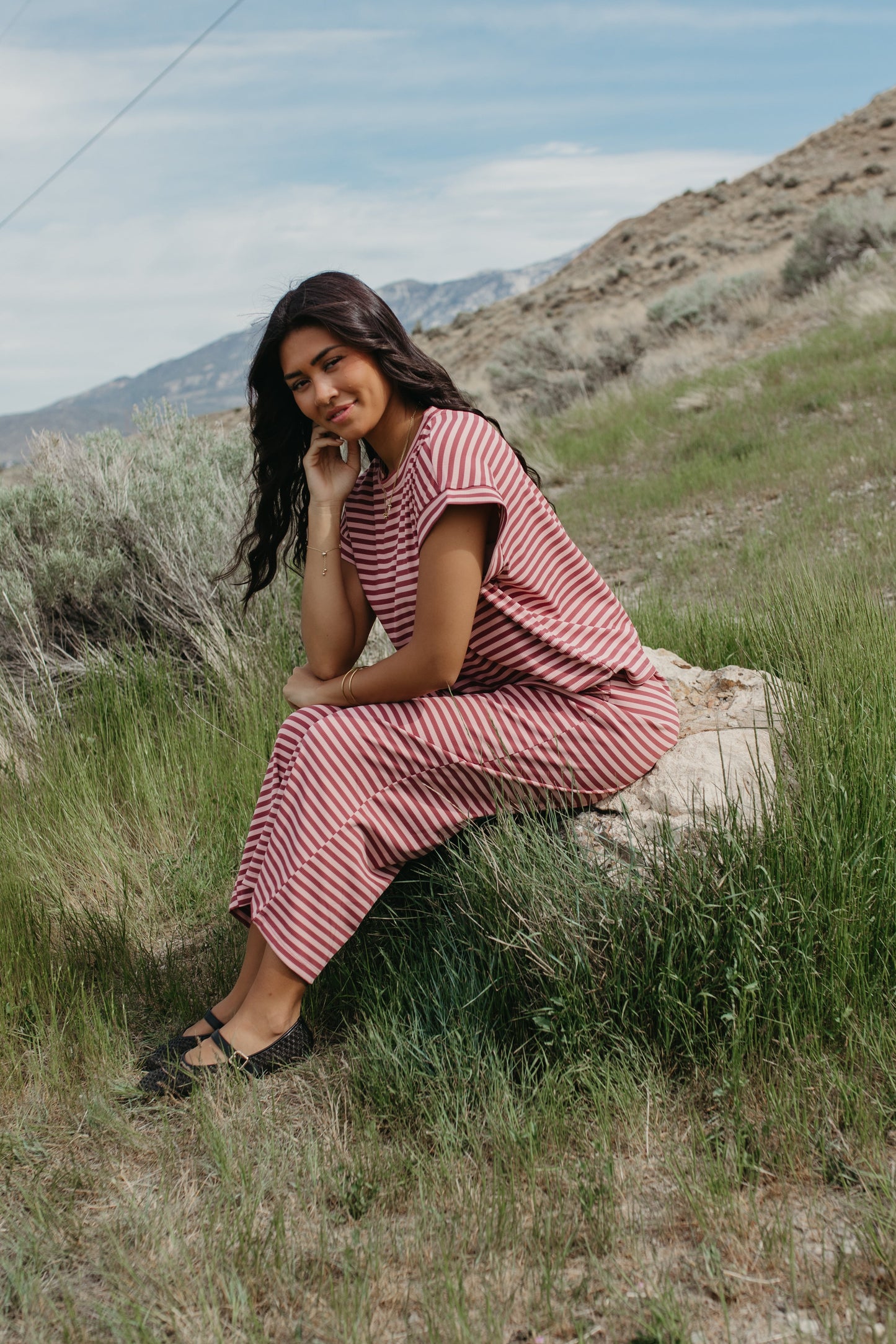 THE TAYLEE STRIPED RIBBED SET