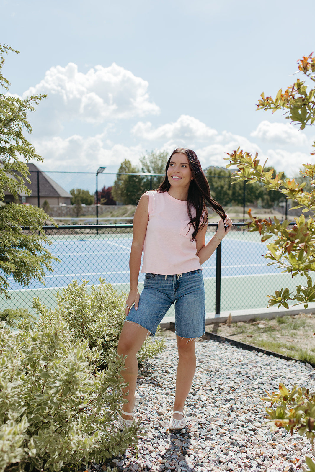 THE ADALYNN HIGH RISE WAIST TIE DENIM SHORTS
