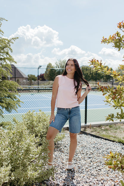 THE ADALYNN HIGH RISE WAIST TIE DENIM SHORTS