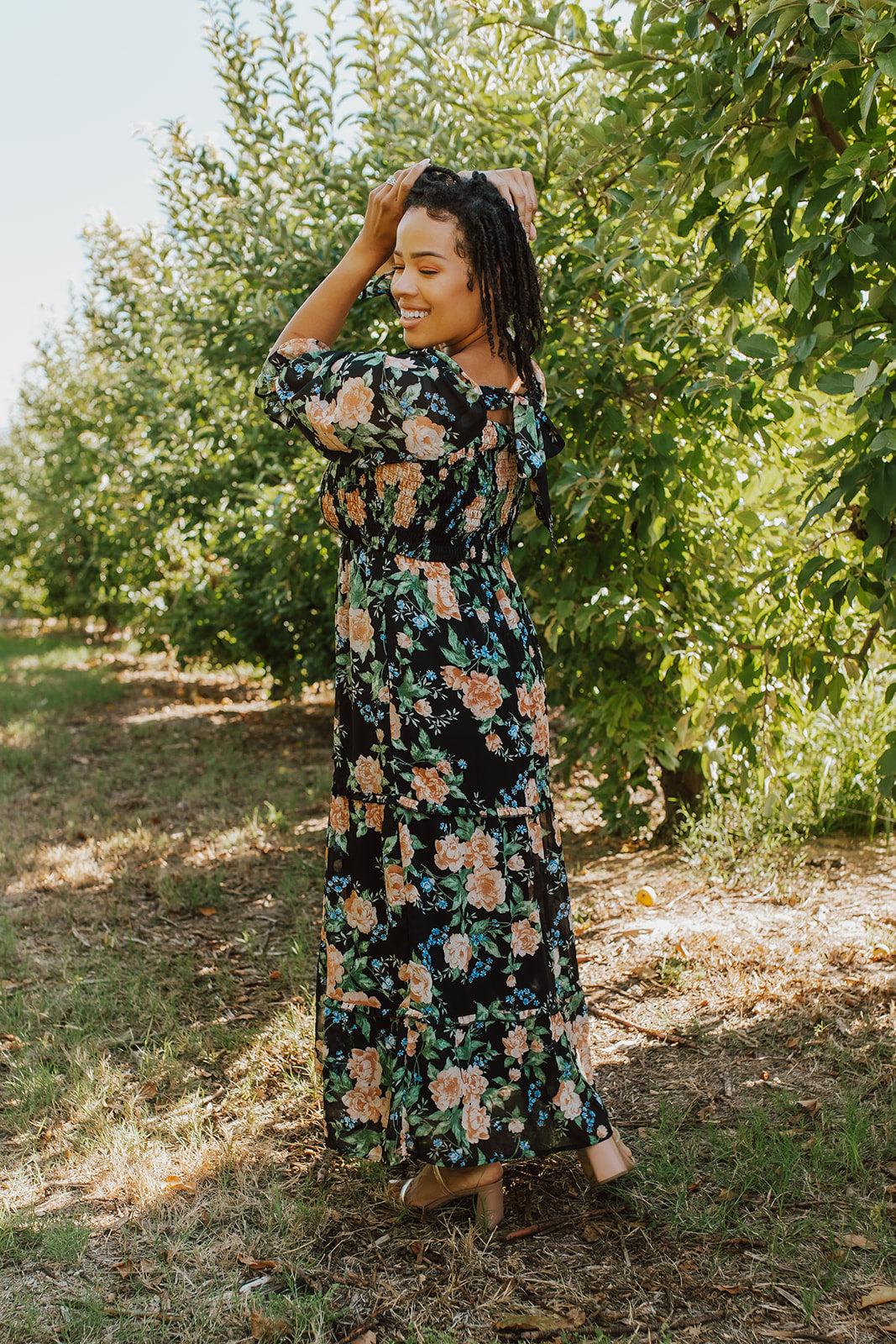 maternity fall dresses sistersonadime on LTK cinching under the bust 10 Brilliant Maternity Photoshoot Tips