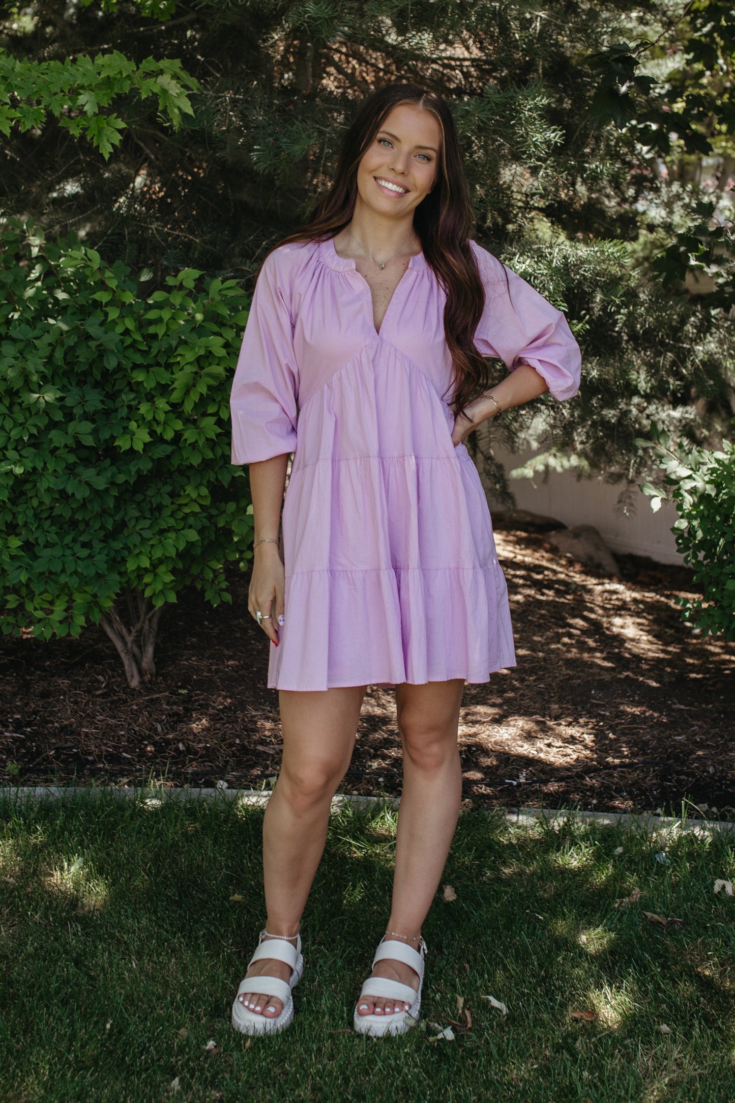 THE MOLLY TIERED DRESS IN LILAC