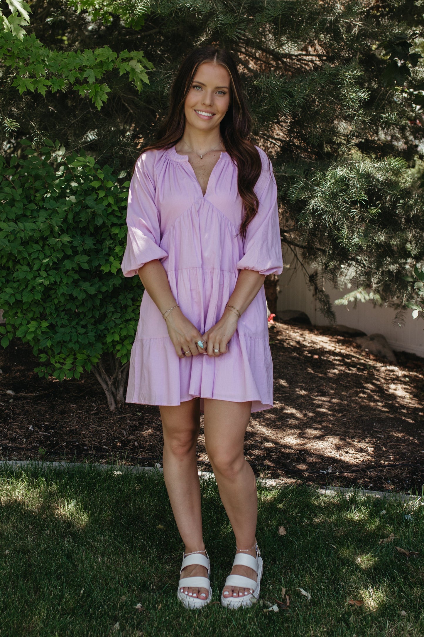THE MOLLY TIERED DRESS IN LILAC