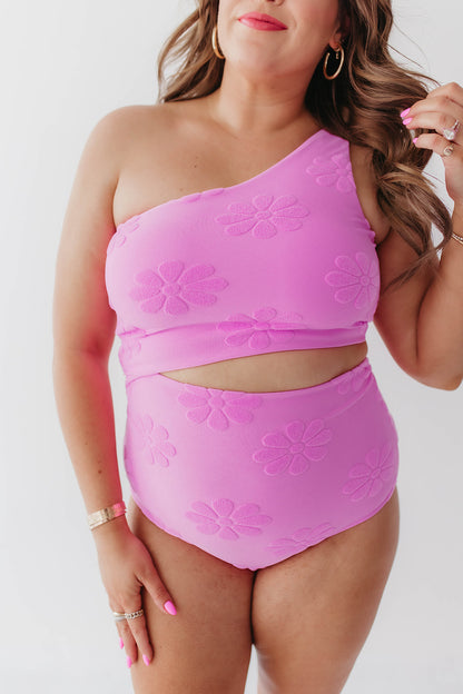 CUT OUT ONE PIECE IN FONDANT PINK TERRY FLORAL BY PINK DESERT