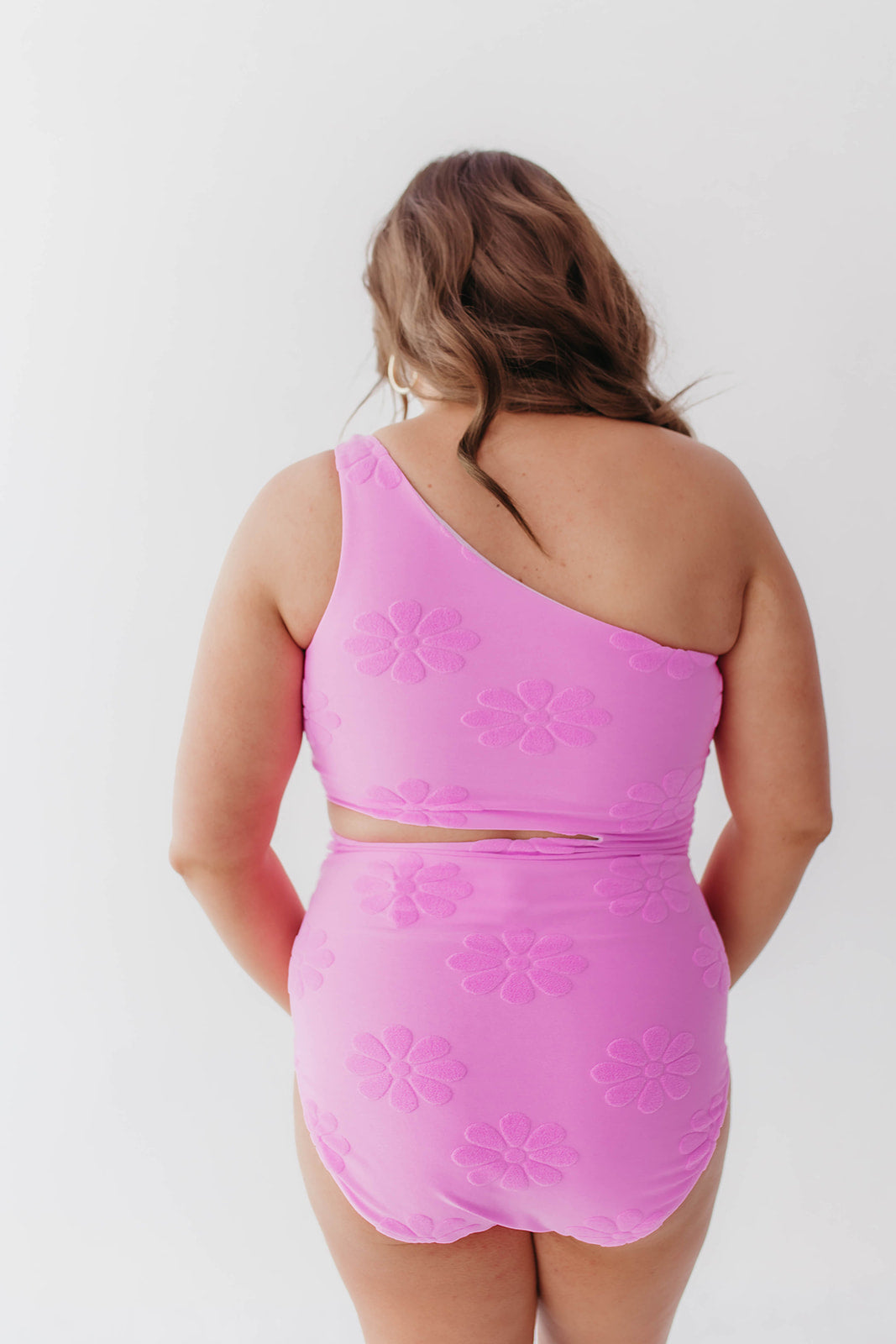 CUT OUT ONE PIECE IN FONDANT PINK TERRY FLORAL BY PINK DESERT