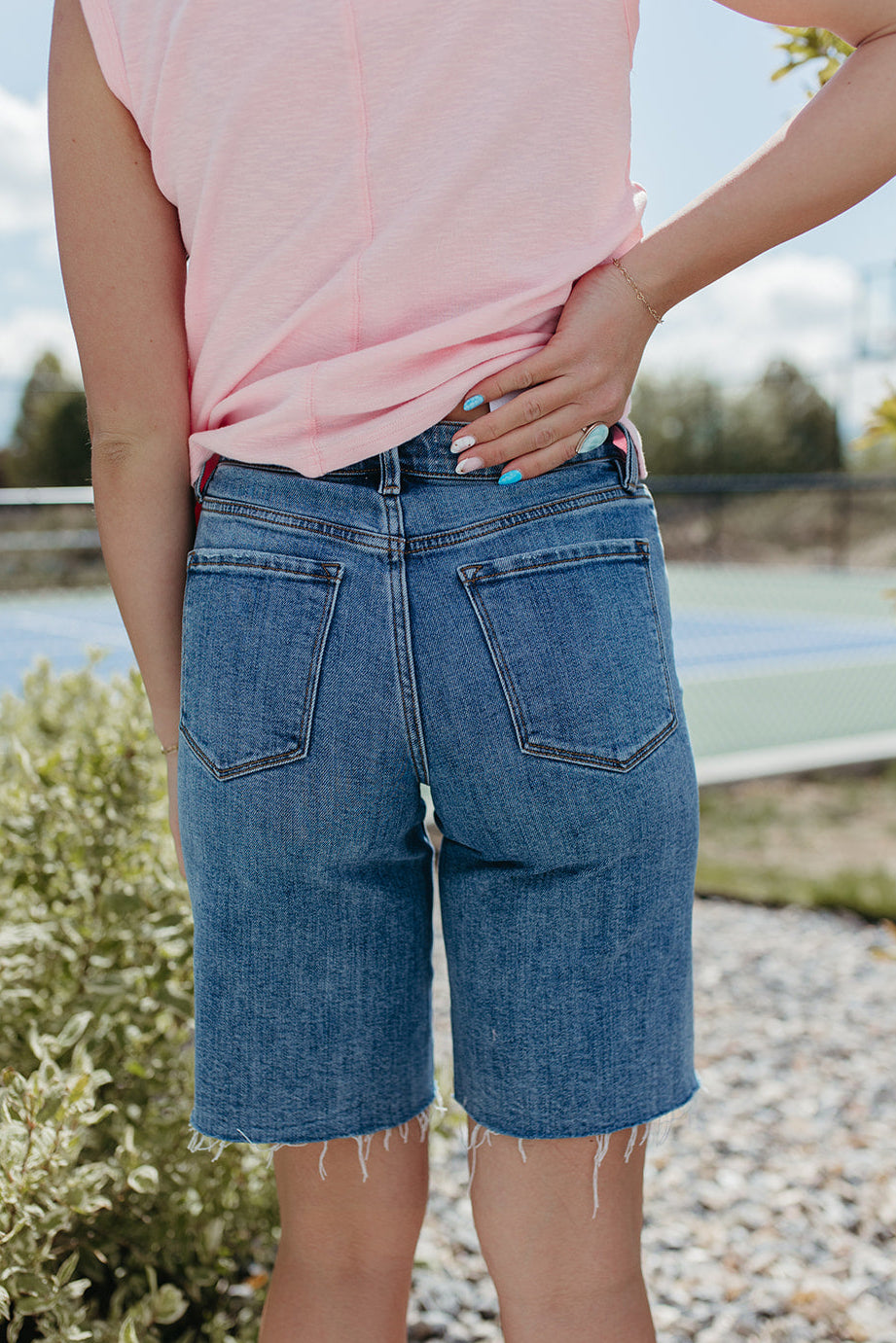 THE ADALYNN HIGH RISE WAIST TIE DENIM SHORTS