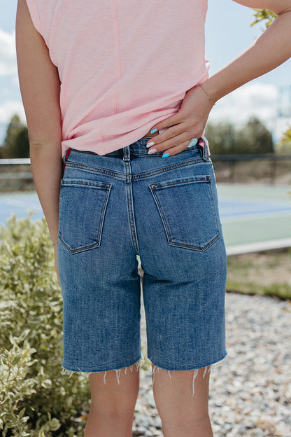 THE ADALYNN HIGH RISE WAIST TIE DENIM SHORTS