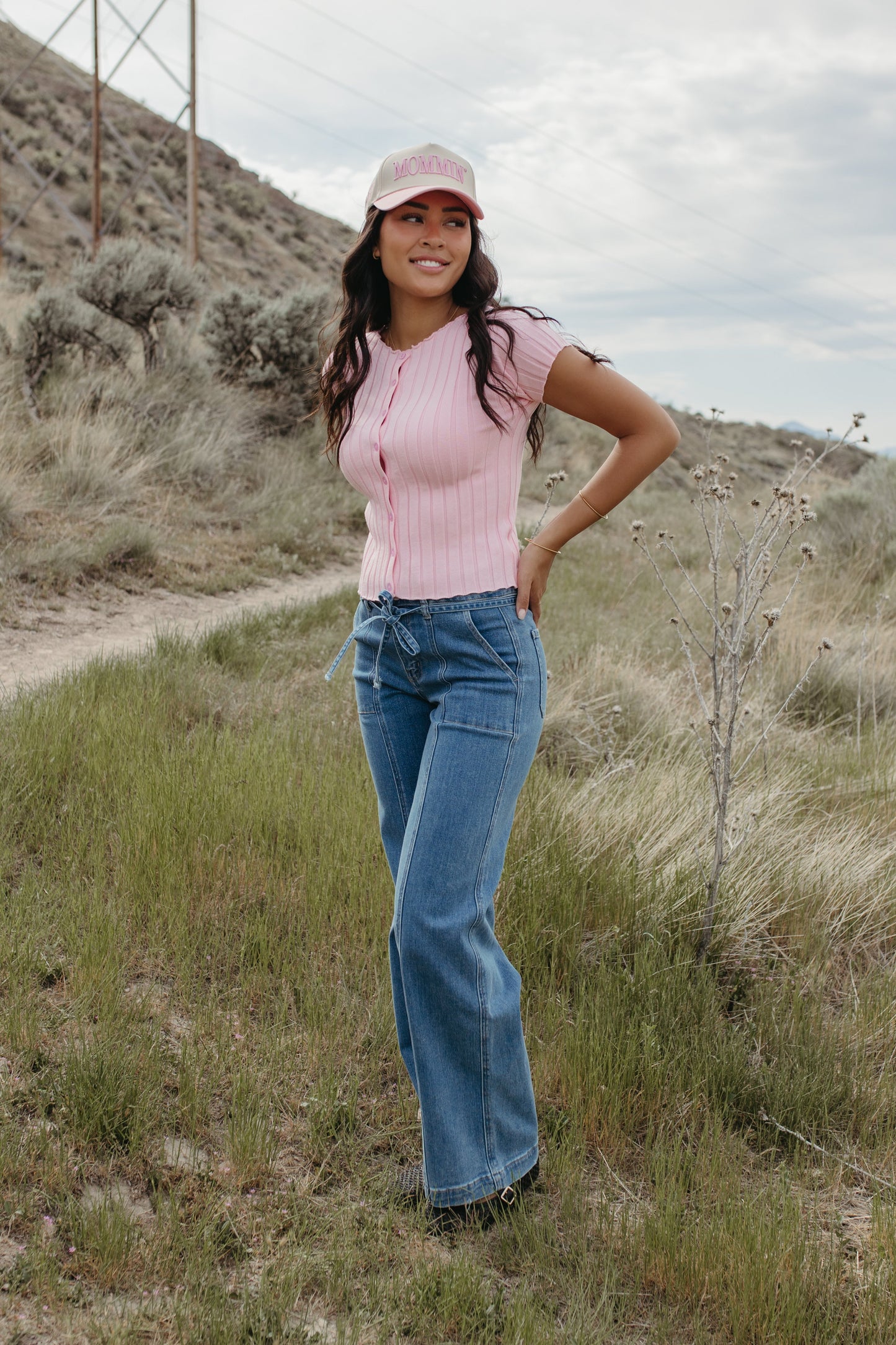 THE FLORENCE RIBBED BUTTON TOP