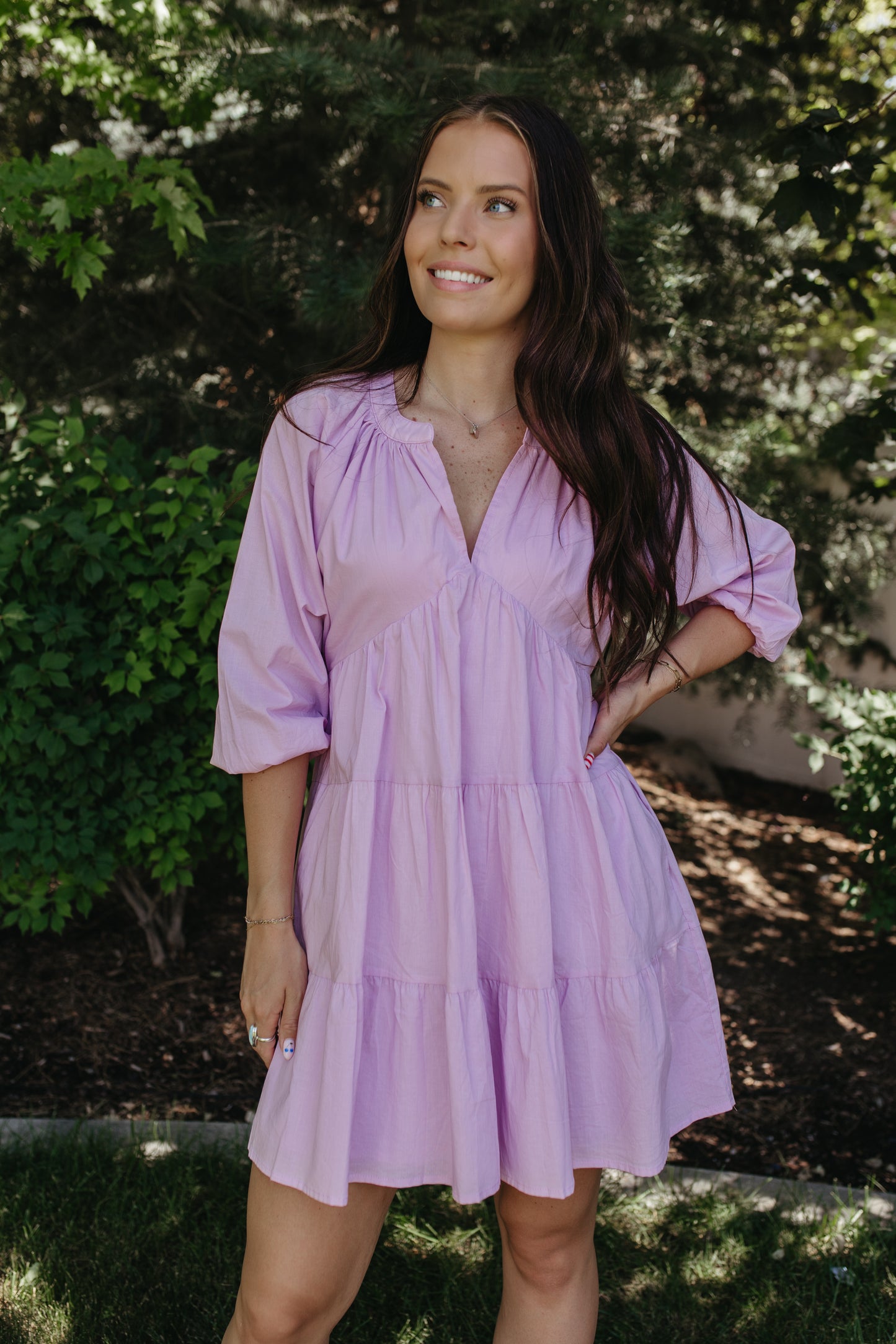 THE MOLLY TIERED DRESS IN LILAC