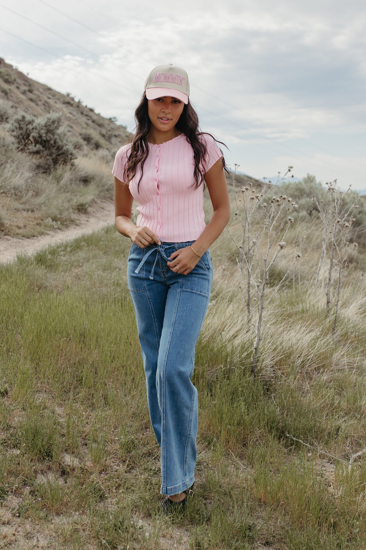 THE FLORENCE RIBBED BUTTON TOP