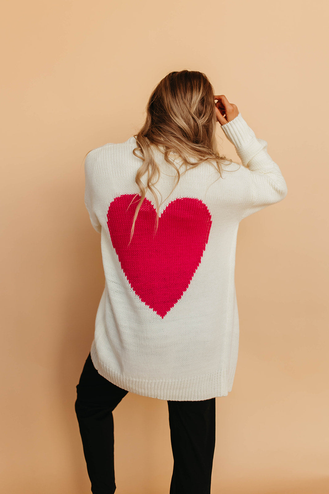 THE HARLOW HEART CARDIGAN IN CREAM