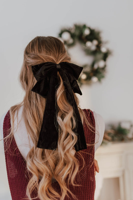 THE VELVET RIBBON HAIR BOW- 4 COLORS