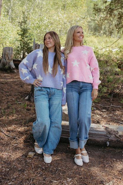 THE SAGE STAR PATTERNED SWEATER IN PINK