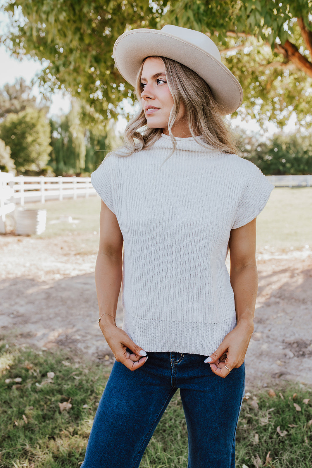 THE LOOKING CHIC SWEATER VEST IN CREAM