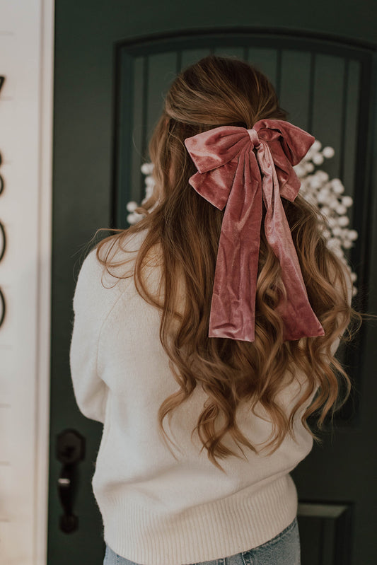 THE VELVET RIBBON HAIR BOW- 4 COLORS