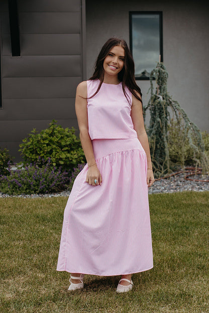 THE PRESLEY STRIPE TOP IN PINK