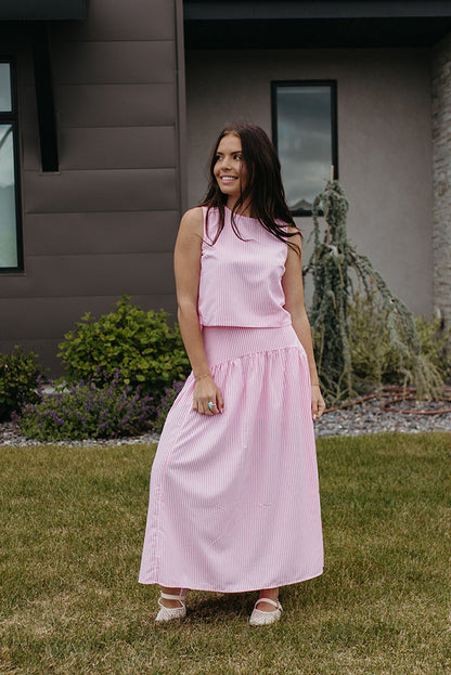 THE PRESLEY STRIPE TOP IN PINK