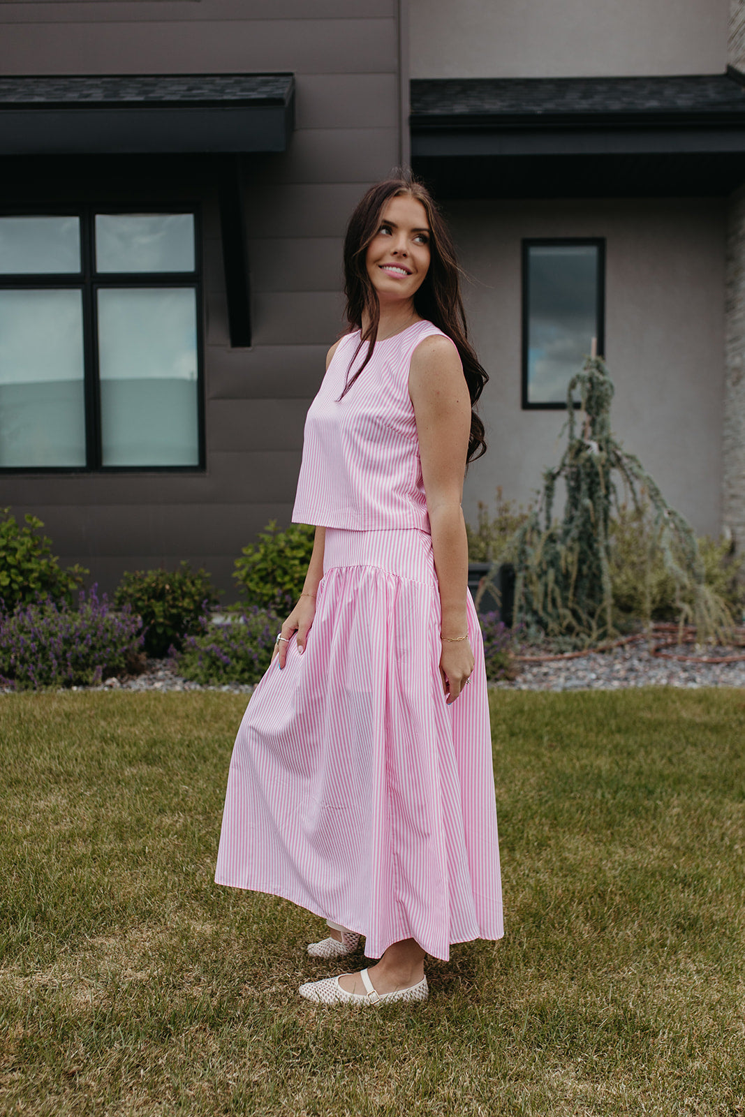 THE PRESLEY STRIPE TOP IN PINK