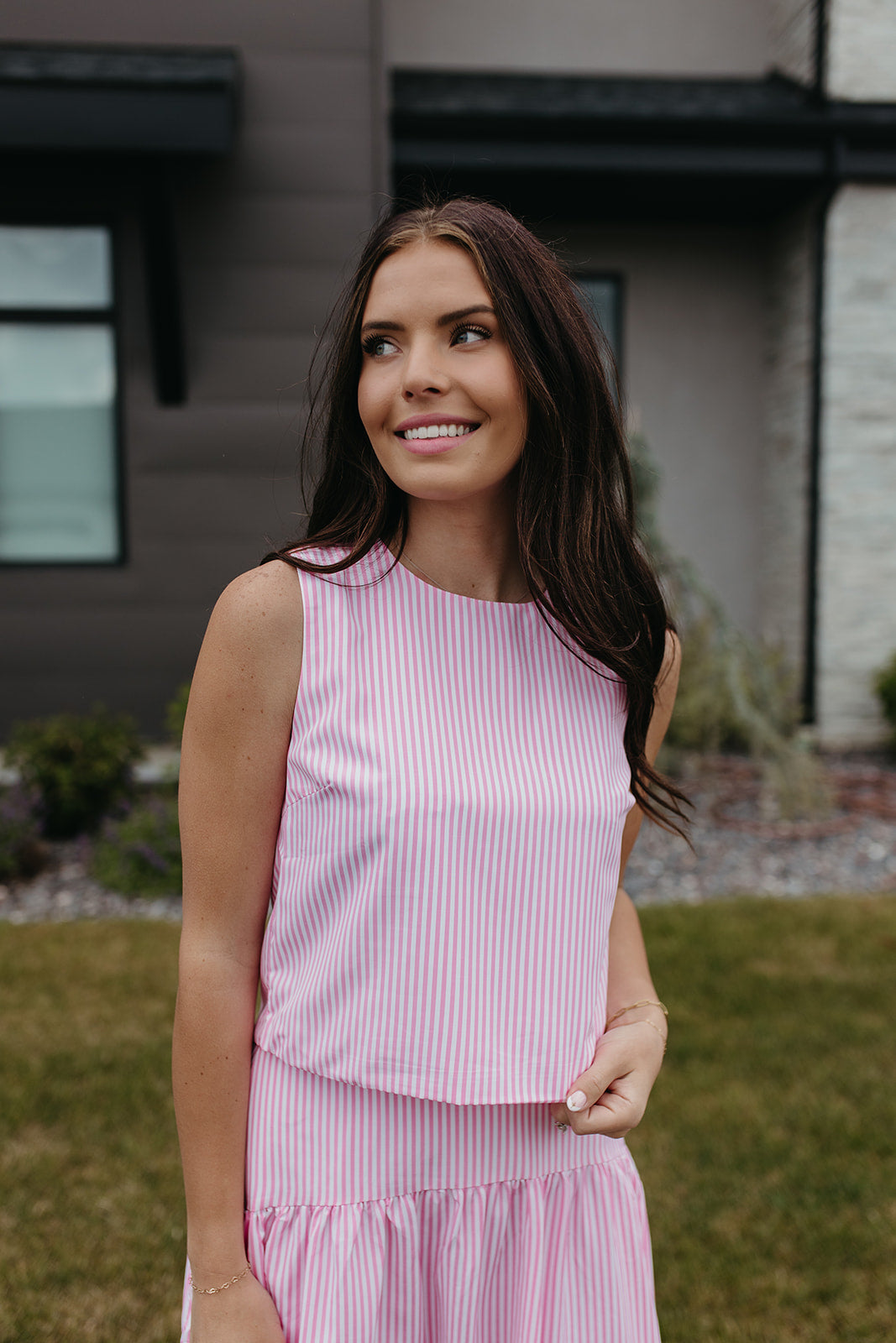 THE PRESLEY STRIPE TOP IN PINK