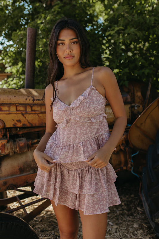 THE KARINA CHIFFON RUFFLE TOP AND SKORT SET