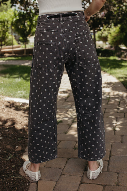 THE MELODY POLKA DOT PANTS IN CHARCOAL