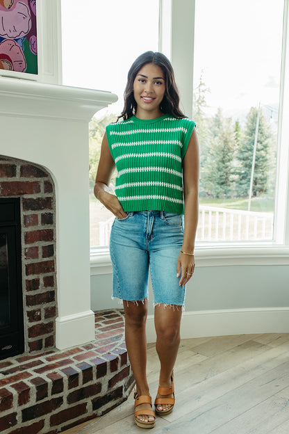 THE RUBY STRIPE TOP IN GREEN