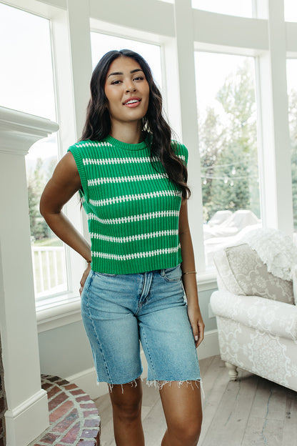 THE RUBY STRIPE TOP IN GREEN