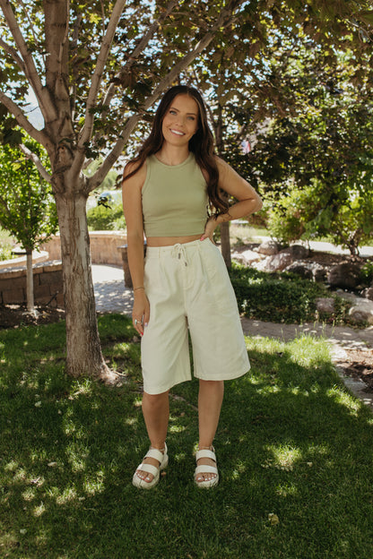 THE VEDA WIDE LEG JORTS IN CREAM