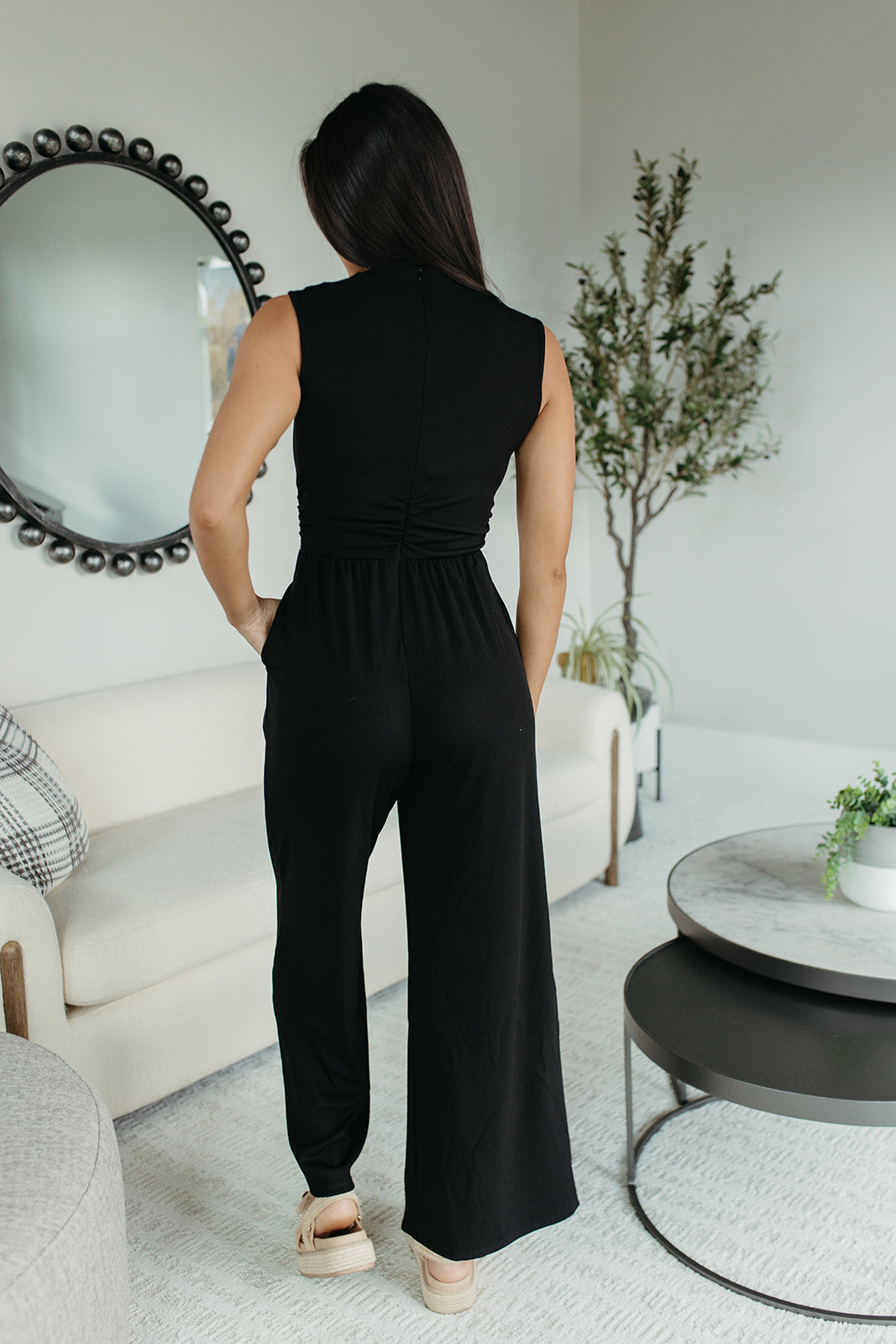 THE BRYNN HIGH NECK RIB JUMPSUIT