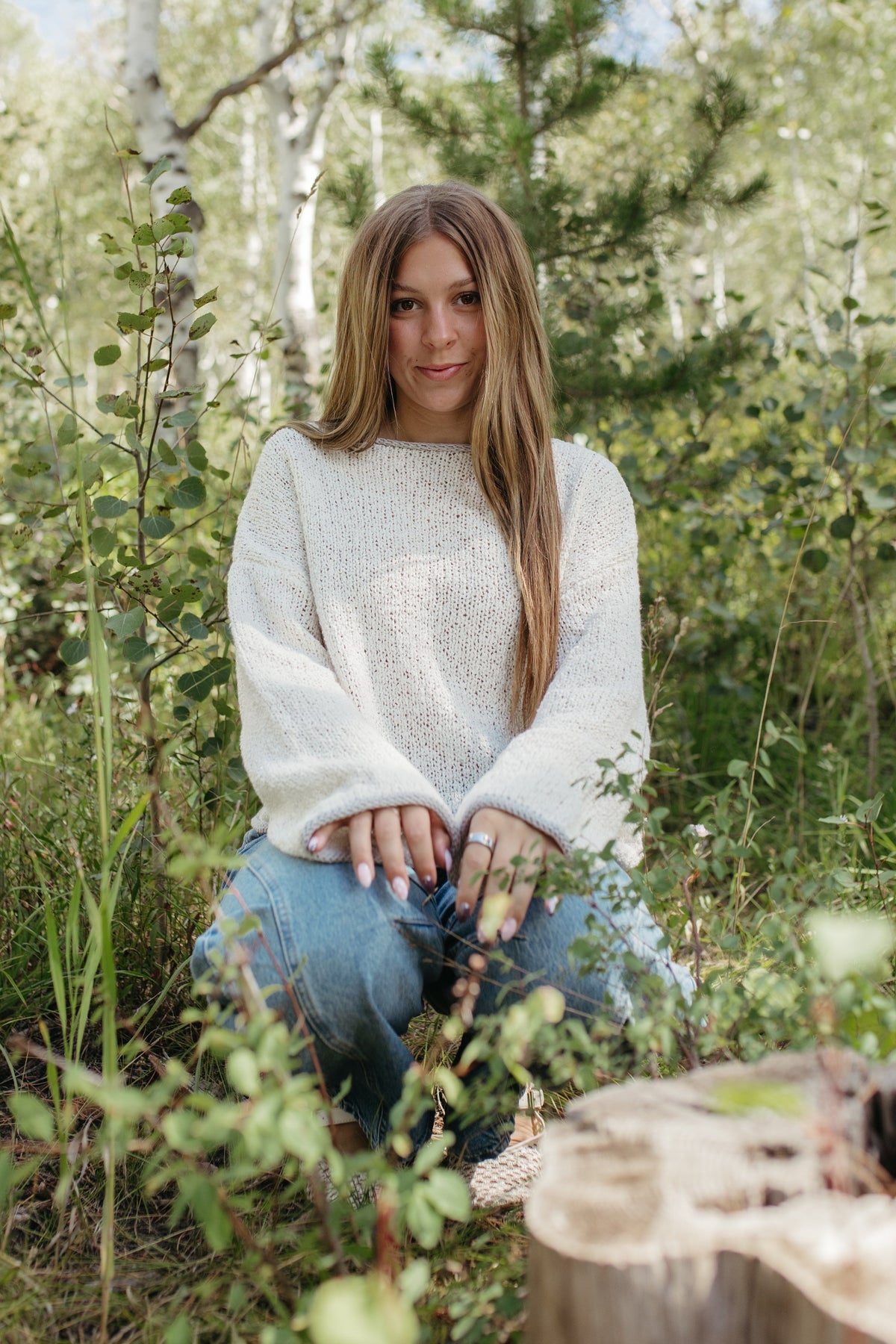THE SIYA LONG SLEEVE KNIT SWEATER IN OATMEAL