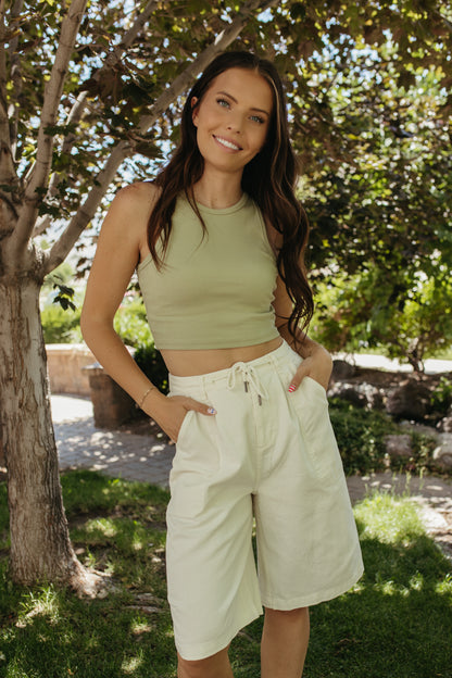 THE VEDA WIDE LEG JORTS IN CREAM