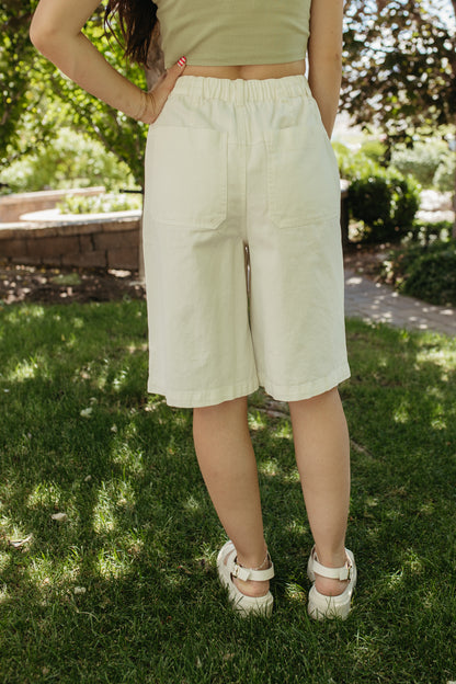 THE VEDA WIDE LEG JORTS IN CREAM