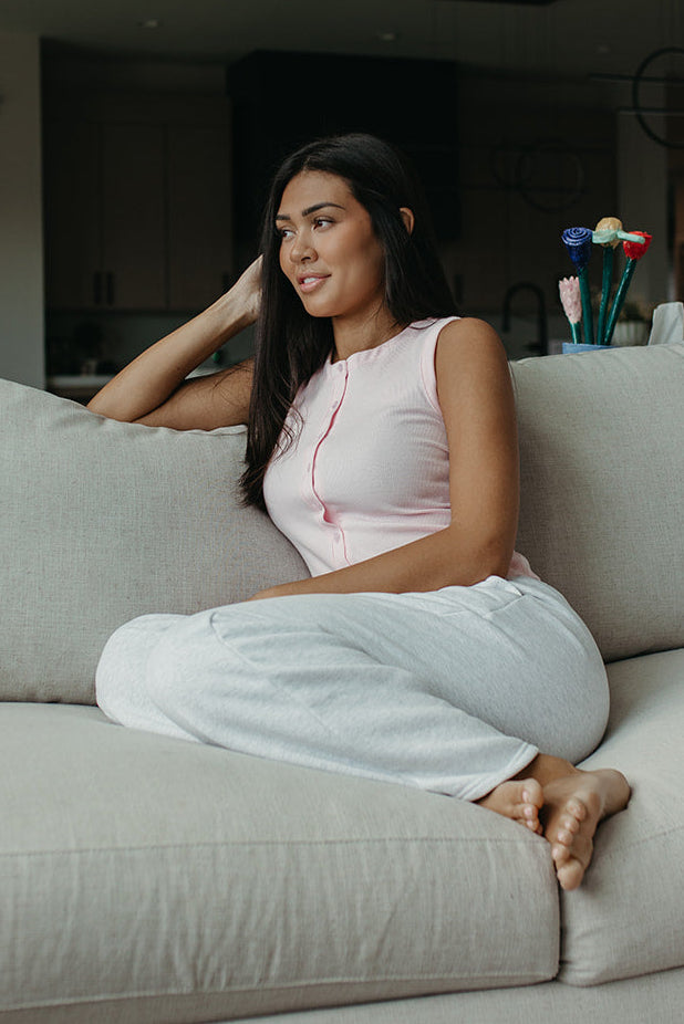 THE SCARLETT PEEKABOO PLAID BOXER SWEATPANTS