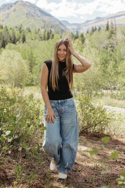 THE KIARA KNIT TOP IN BLACK