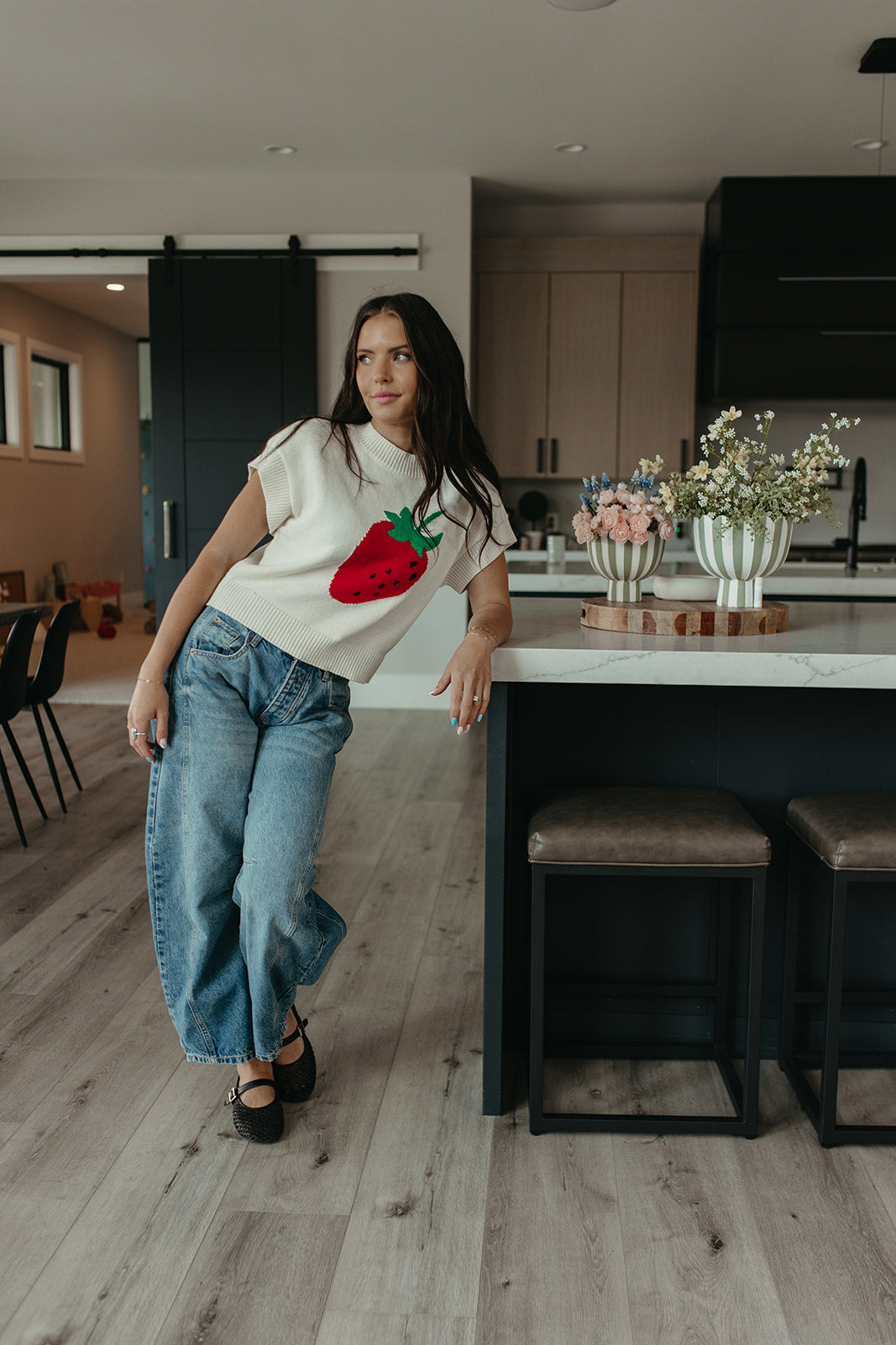 THE DELANEY STRAWBERRY KNIT TOP