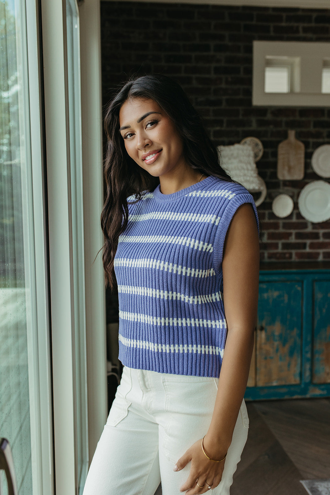 THE RUBY STRIPE TOP IN PURPLE