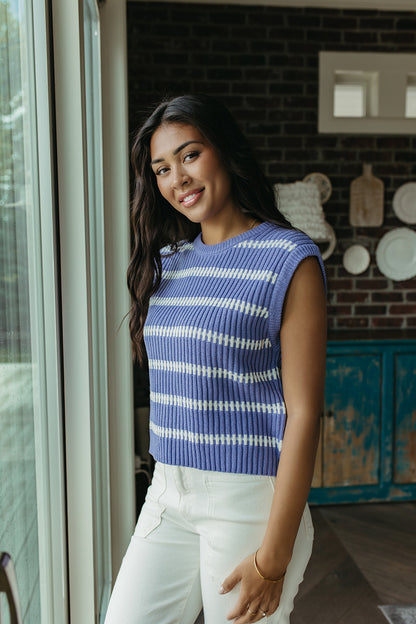 THE RUBY STRIPE TOP IN PURPLE
