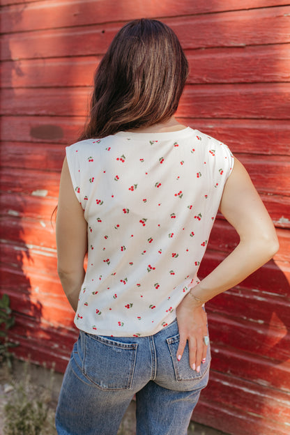 THE GRACELYNN CHERRY SLEEVELESS TOP