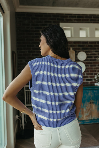 THE RUBY STRIPE TOP IN PURPLE