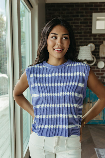 THE RUBY STRIPE TOP IN PURPLE